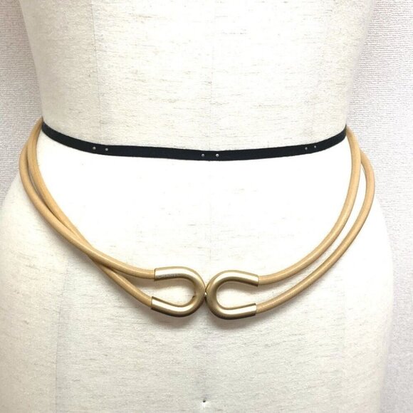 CHANEL CC CC Mark Double belt Leather Brown/Gold - Picture 1 of 7